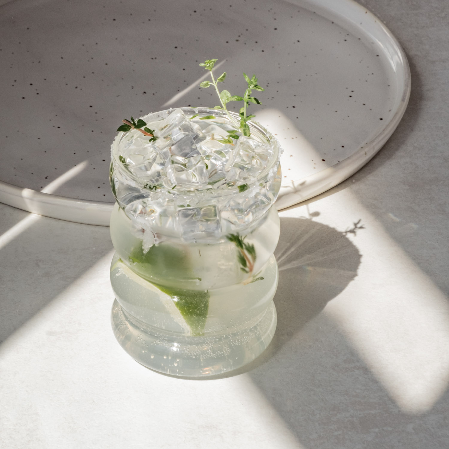 Eulenschnitt Bubble Glas mit vier Ringen, für Cocktails und kalte Getränke