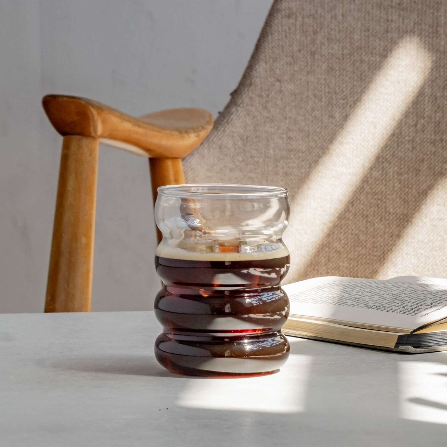 Eulenschnitt Bubble Glas mit vier Ringen, für Cocktails und kalte Getränke