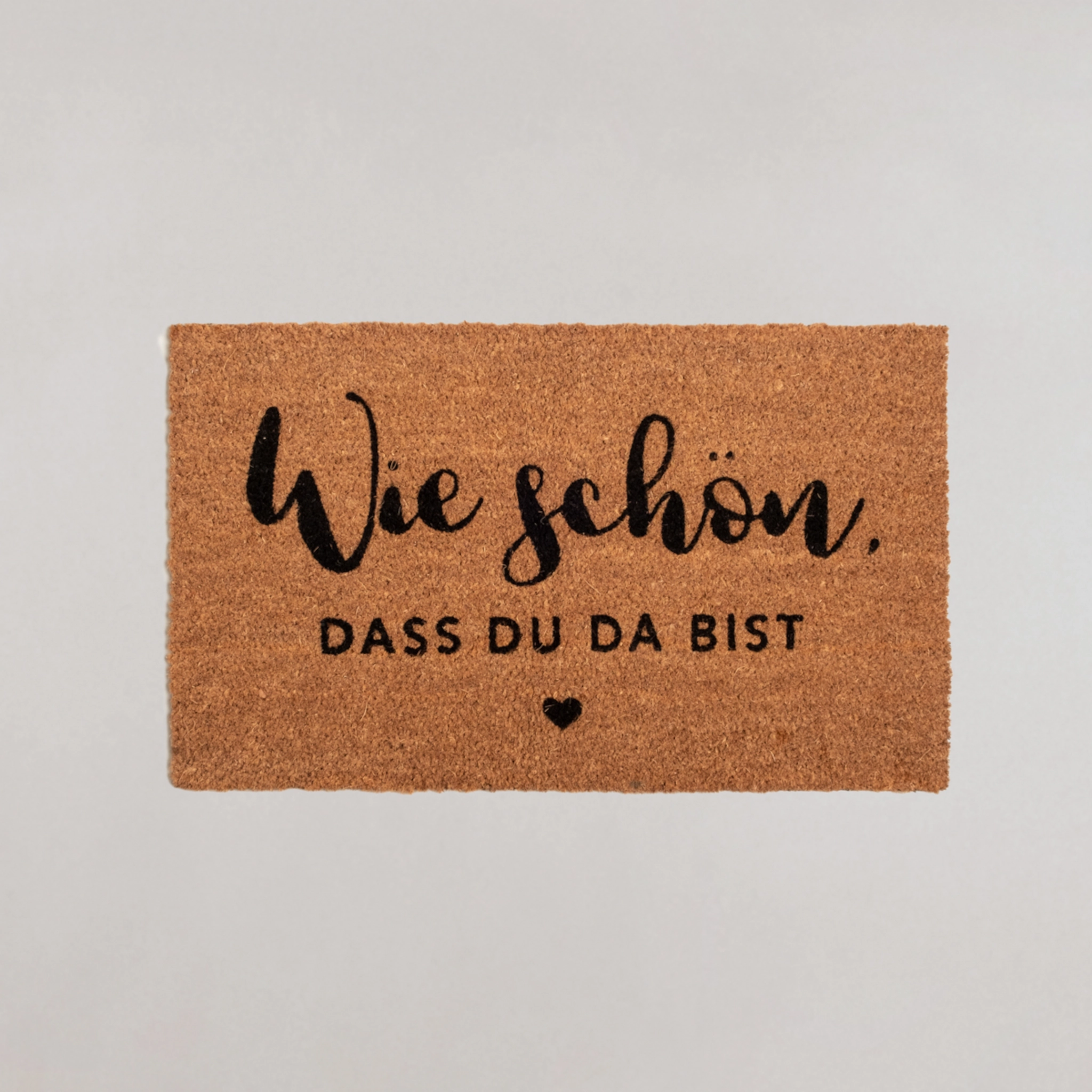 Eulenschnitt Kokos-Fußmatte mit Aufschrift "Wie schön, dass du da bist", rutschfest