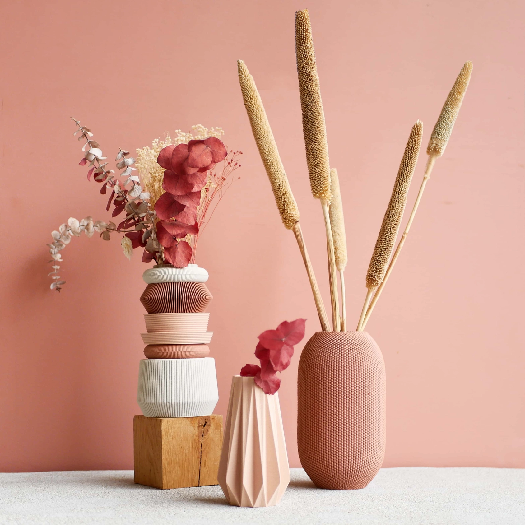 Minimum Design modulare, 7-teilige Vase AMA für frische Blumen und Kunstpflanzen