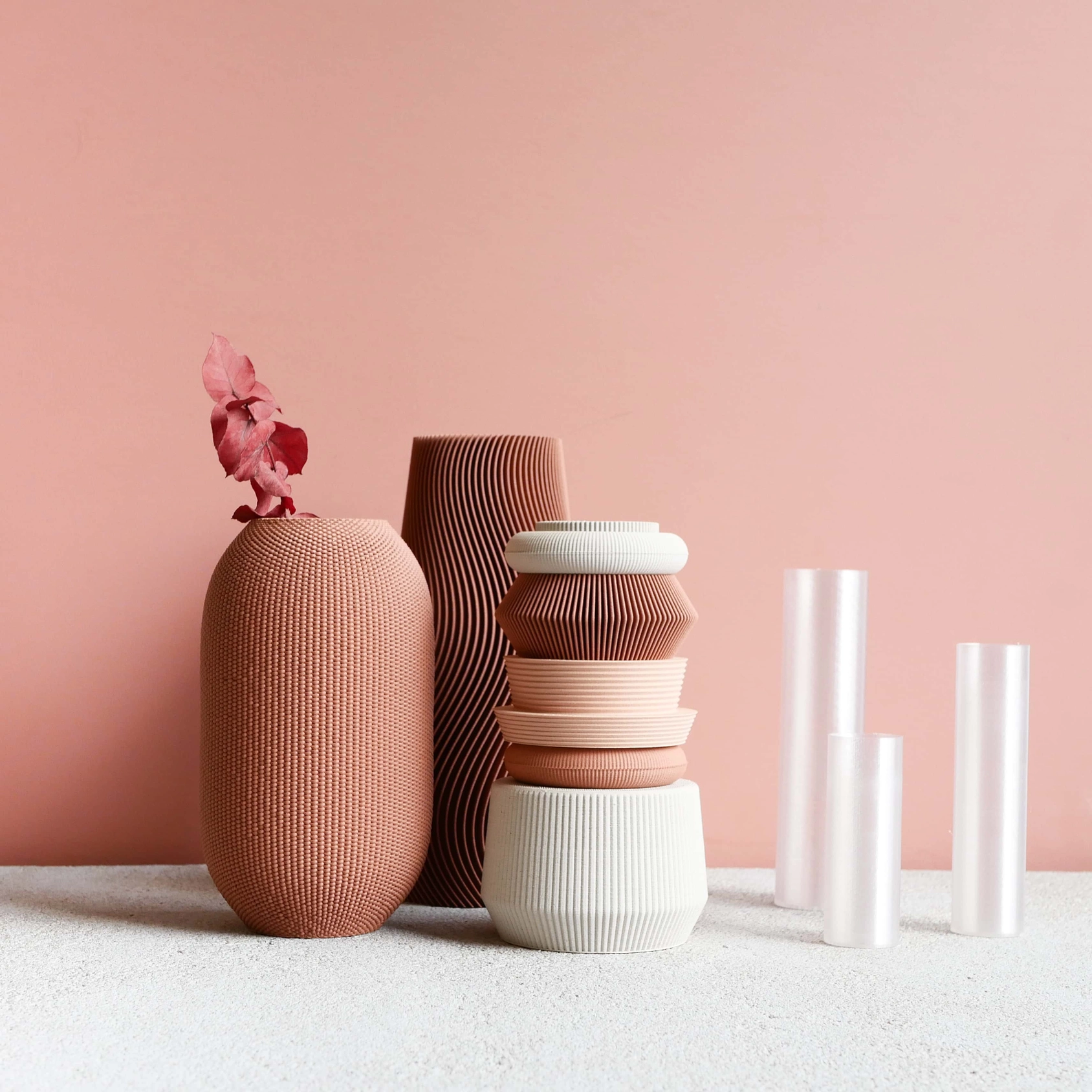 Minimum Design modulare, 7-teilige Vase AMA für frische Blumen und Kunstpflanzen