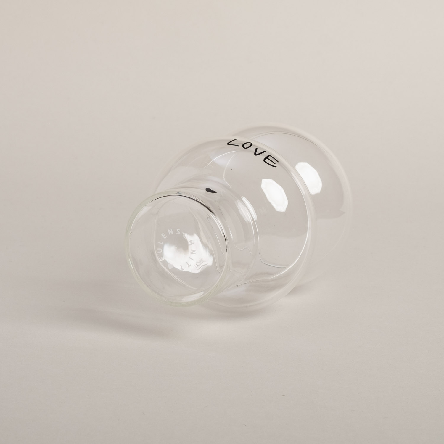 Eulenschnitt großes Bubble Glas Love für Eiskaffee, 500 ml Fassungsvermögen