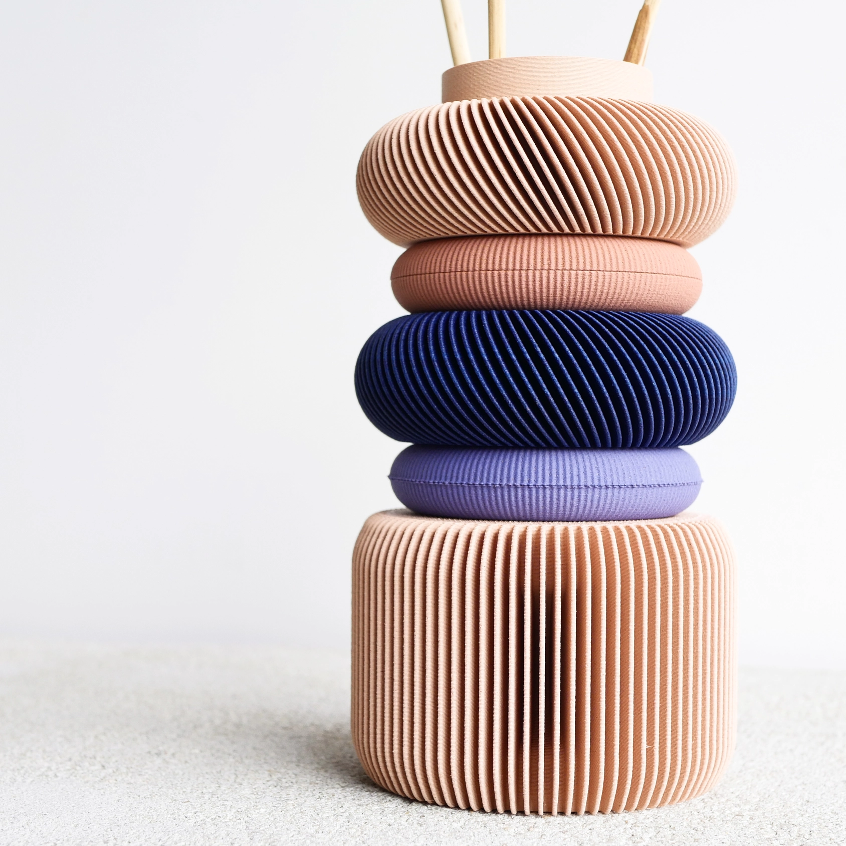 Minimum Design modulare Pflanzenvase BLUSH, 7-teilig, verschiedenfarbig
