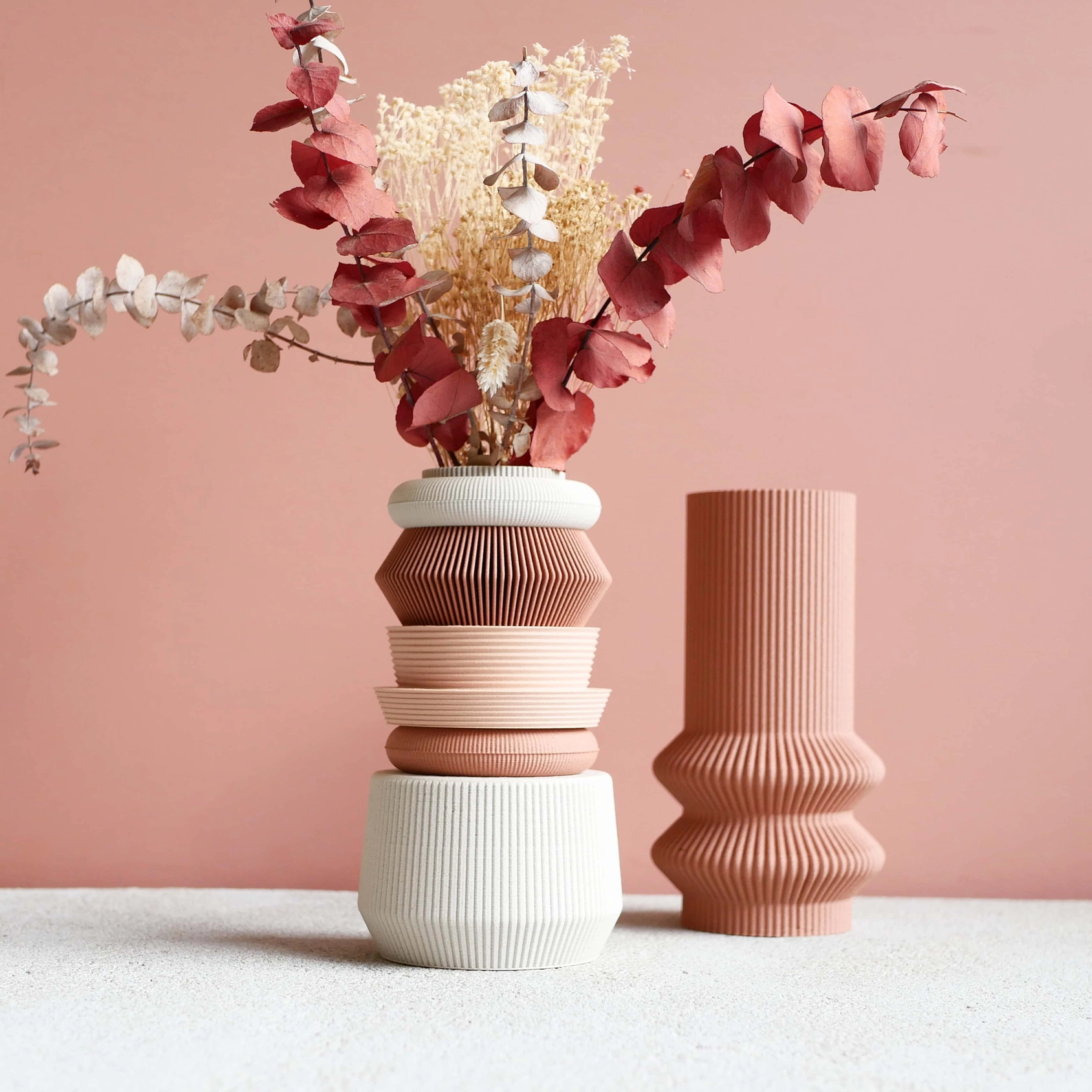 Minimum Design modulare, 7-teilige Vase AMA für frische Blumen und Kunstpflanzen