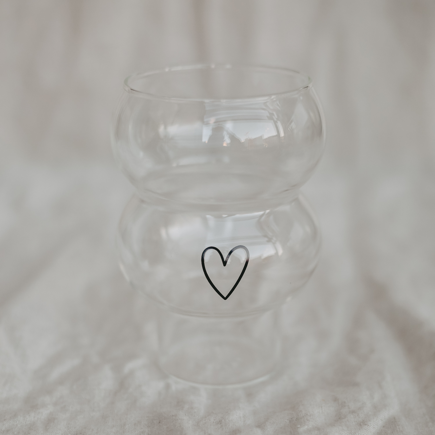 Eulenschnitt Double Bubble Glas Herz für besondere Momente, 500 ml