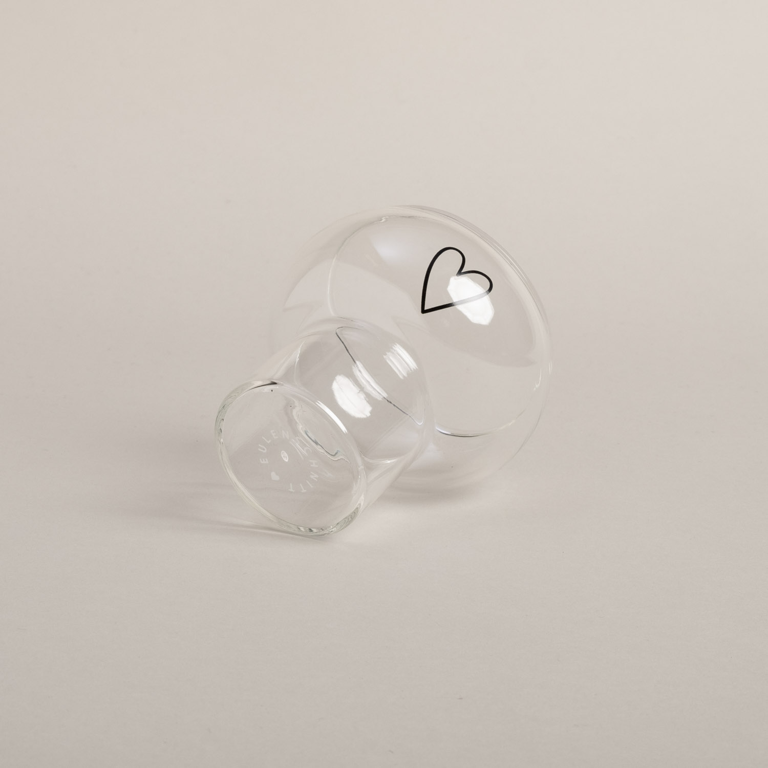 Eulenschnitt Bubble Glas Herz, 250 ml, spülmaschinenfest