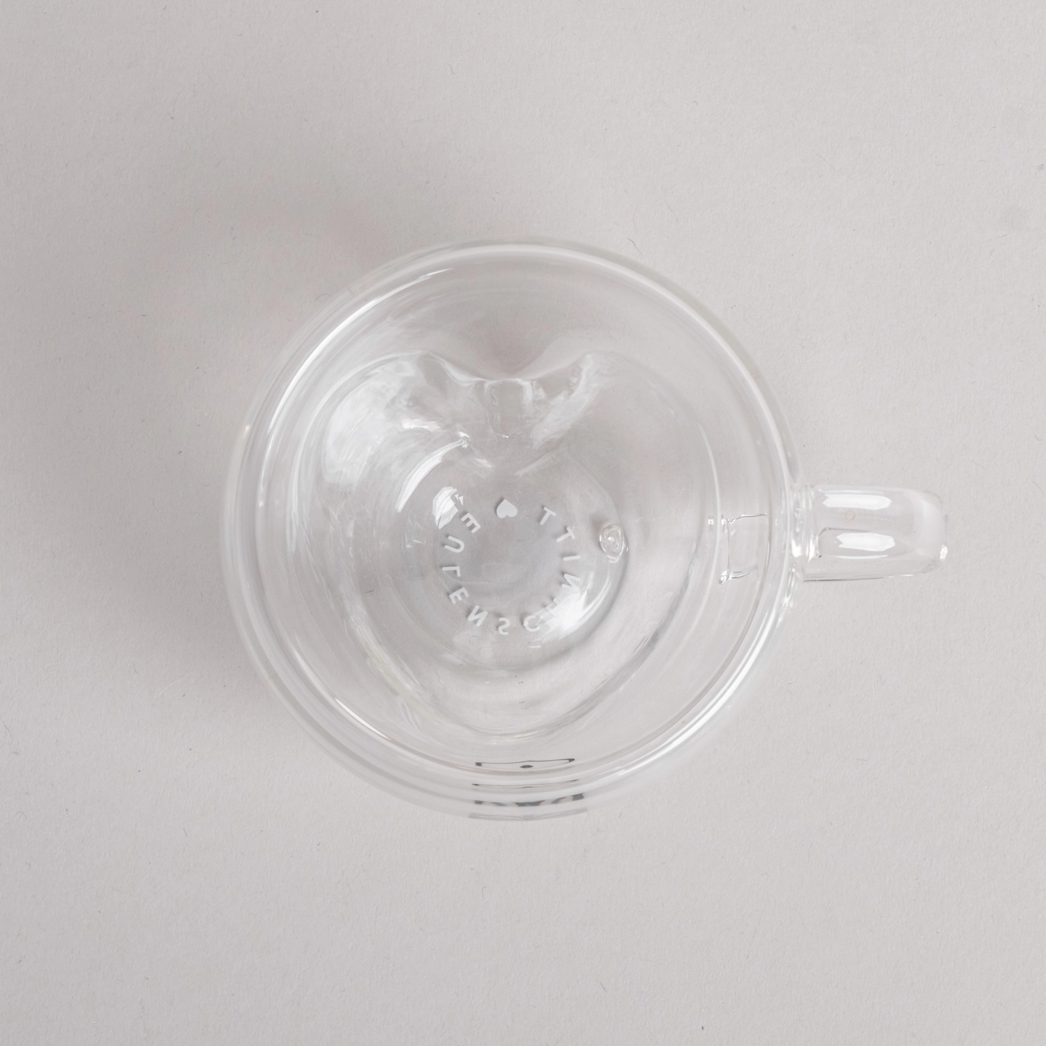 Eulenschnitt kleine Espressotasse in Herzform, doppelwandig aus Glas für 50 ml